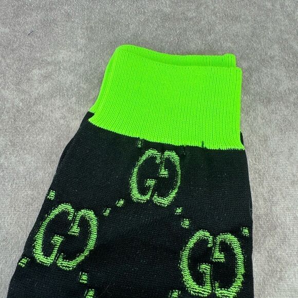 GUCCI New Interlocking G Jacquard Socks Green Black Medium 700626 - Picture 5 of 10